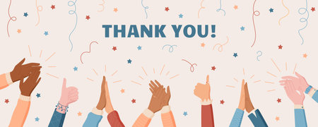Colorful Cartoon Hands Clapping Celebrationのイラスト素材