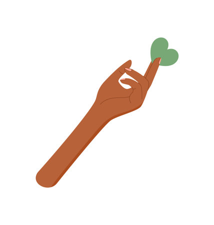 Hand With Heart Flat Symbolのイラスト素材