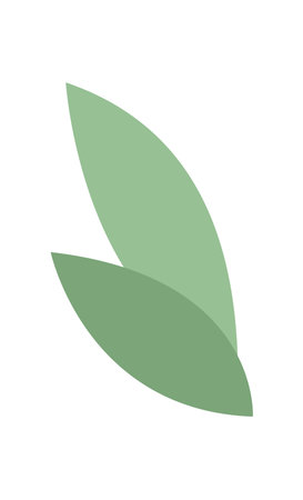 Flat Green Leaves Illustration Icon