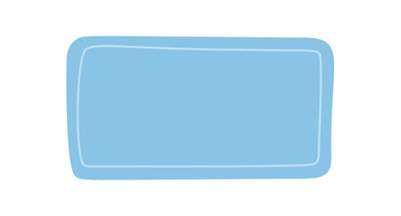 Hand Drawn Blue Organic Rectangle Shapeのイラスト素材