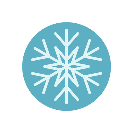Blue Circle Snowflake Line Ornament Iconのイラスト素材