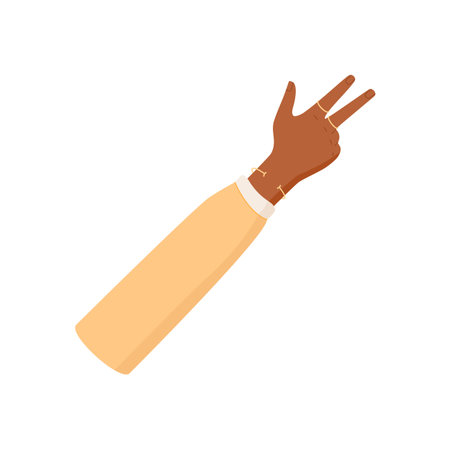 Black Hand Gesture Showing Threeのイラスト素材