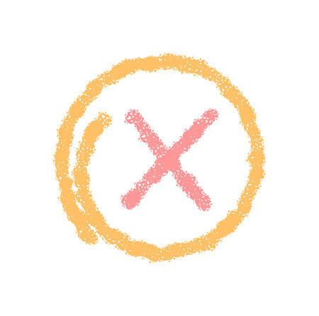 Chalk Pastel Checkbox Cross Icon Element