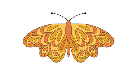 Groovy Retro Butterfly Colorful Symbolのイラスト素材