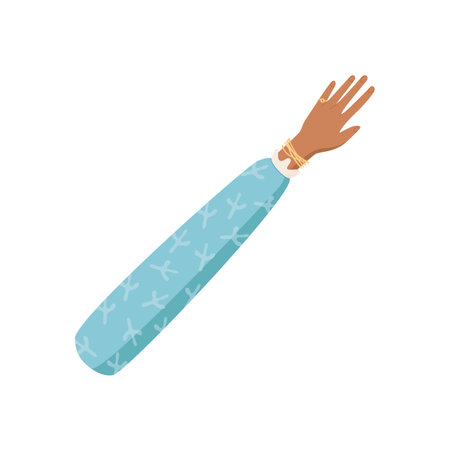 Open Multicultural Hand Flat Styleのイラスト素材