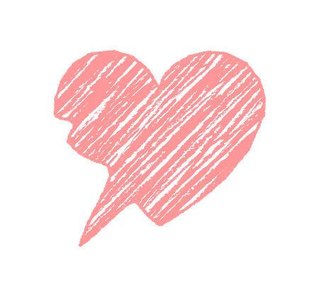 Pink Crayon Squiggle Heart Speech Bubbleのイラスト素材