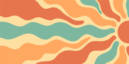 Groovy Retro Sun Burst Summer Background