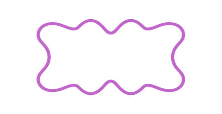 Groovy Wavy Rectangle Outline Frame Borderのイラスト素材