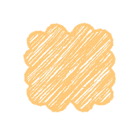 Groovy Scallop Wavy Crayon Shaded Frameのイラスト素材