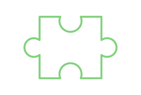 Flat Jigsaw Puzzle Piece Outlineのイラスト素材