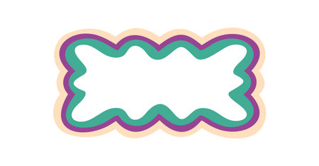 Groovy Retro Bubble Frame Outline Shapeのイラスト素材