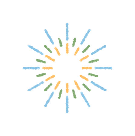 Chalk Firework Burst Festive Pattern Roundのイラスト素材