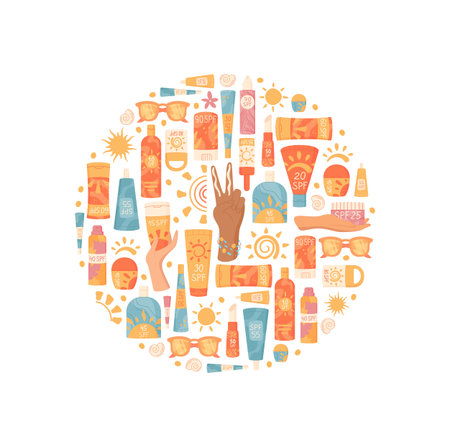 Cartoon Sunscreen Bottle Circle Collection