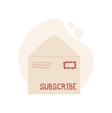 Envelope With Letter And Stampのイラスト素材