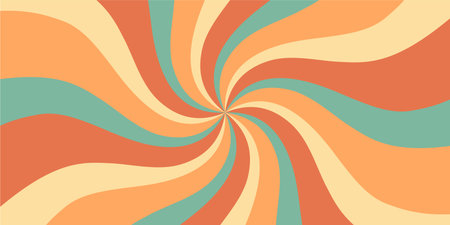 Retro Groovy Spiral Sun Pattern Backgroundのイラスト素材