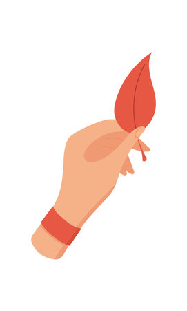 Hand Holding Cute Leafのイラスト素材