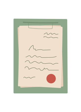 Handwritten Letter And Message Clip Folderのイラスト素材