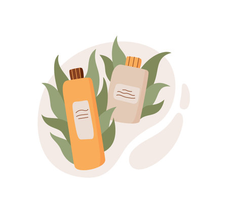 Organic Shampoo Bottle Cosmeticのイラスト素材