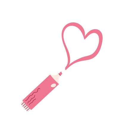 Cute Pink Heart Markerのイラスト素材