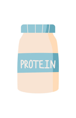 Minimal Flat Protein Powder Stickerのイラスト素材
