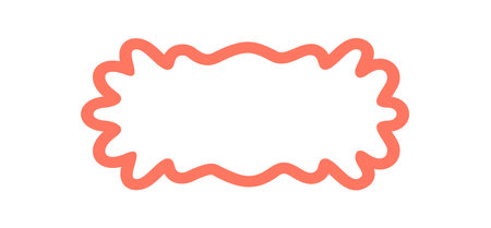 Groovy Retro Wavy Rectangle Border Frameのイラスト素材