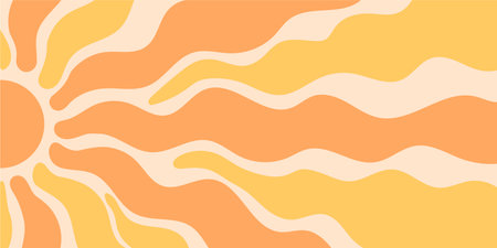 Groovy Retro Sun Burst Background