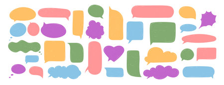 Hand Drawn Grunge Speech Bubble Setのイラスト素材