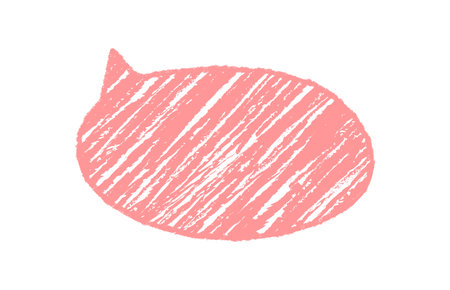 Pink Crayon Sketch Speech Bubbleのイラスト素材