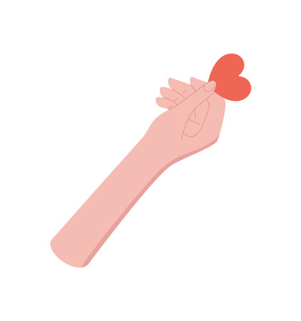 Hand Holding Red Heart Symbolのイラスト素材