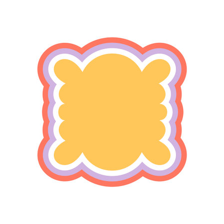 Retro Groovy Wavy Abstract Shape Borderのイラスト素材