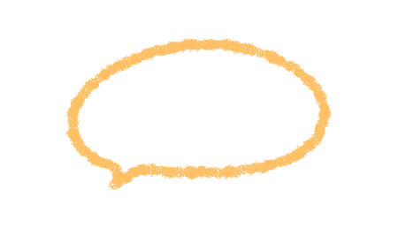 Orange Chalk Hand Drawn Talk Balloon Outlineのイラスト素材