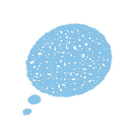 Blue Crayon Scribble Speech Balloonのイラスト素材