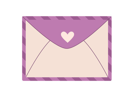 Cute Heart Envelope For Valentineのイラスト素材