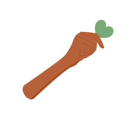 Hand Holding Green Heart Symbolのイラスト素材