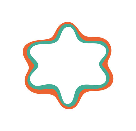 Groovy Scallop Retro Wavy Border Shapeのイラスト素材