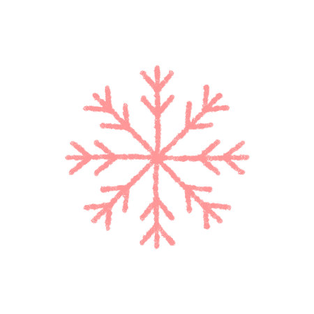 Pink Chalk Snowflake Winter Symbol