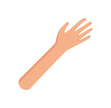 Open Raised Hand In Cartoonのイラスト素材