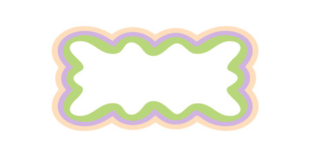 Groovy Funky Wavy Rectangle Border Outlineのイラスト素材