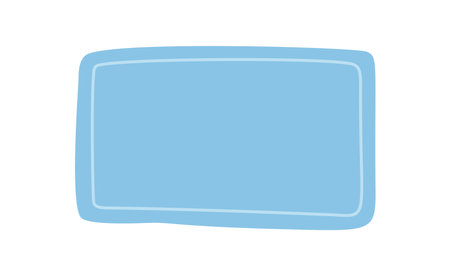 Hand Drawn Blue Organic Rectangle Frameのイラスト素材
