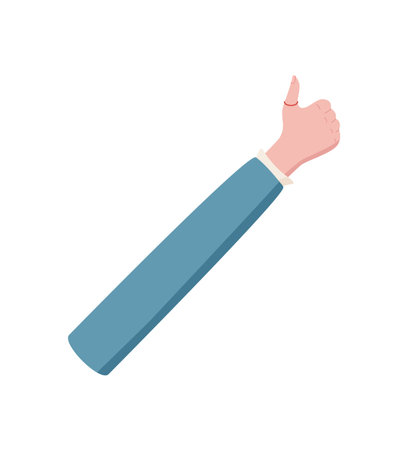 Cartoon Hand Gesture Showing Oneのイラスト素材