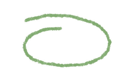 Chalk Sketch Round Frame Green Outlineのイラスト素材