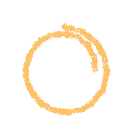 Round Chalk Frame With Outline Contourのイラスト素材