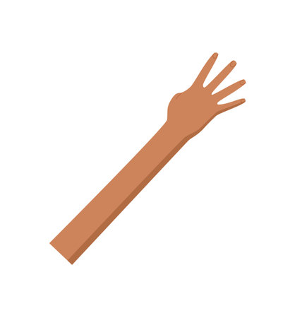 Flat Hand Gesture With Fourのイラスト素材