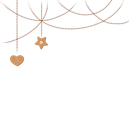 Kraft Holiday Ornament Flat Background Setのイラスト素材