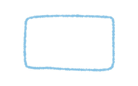 Blue Crayon Organic Rectangle Outline Frameのイラスト素材