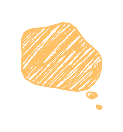 Orange Crayon Scribble Speech Balloon Sketchのイラスト素材
