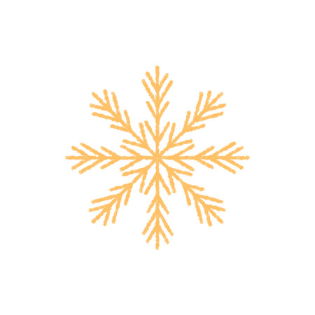 Yellow Chalk Winter Snowflake Iconのイラスト素材