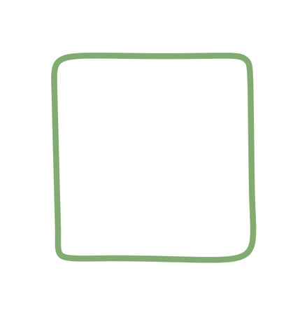 Hand Drawn Organic Green Square Frameのイラスト素材