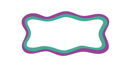 Groovy Wavy Rectangle Outline Border Frameのイラスト素材