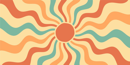 Retro Groovy Abstract Sun Burst Background